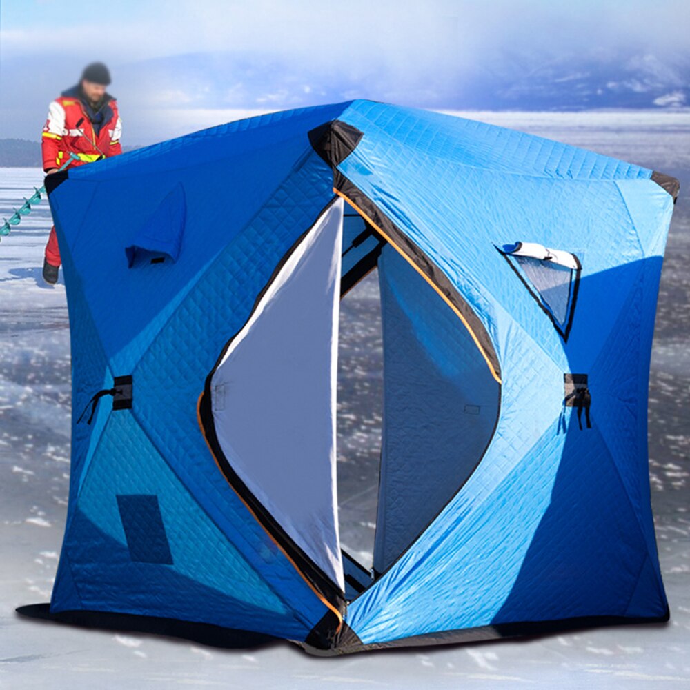 Cheap Goat Tents Portable Ice Fishing Shelter Three Layer Cotton Warm Winter Ice Fishing Tent 3 4 Person Outdoor Camping Tourist Tent for Fishing Tents 